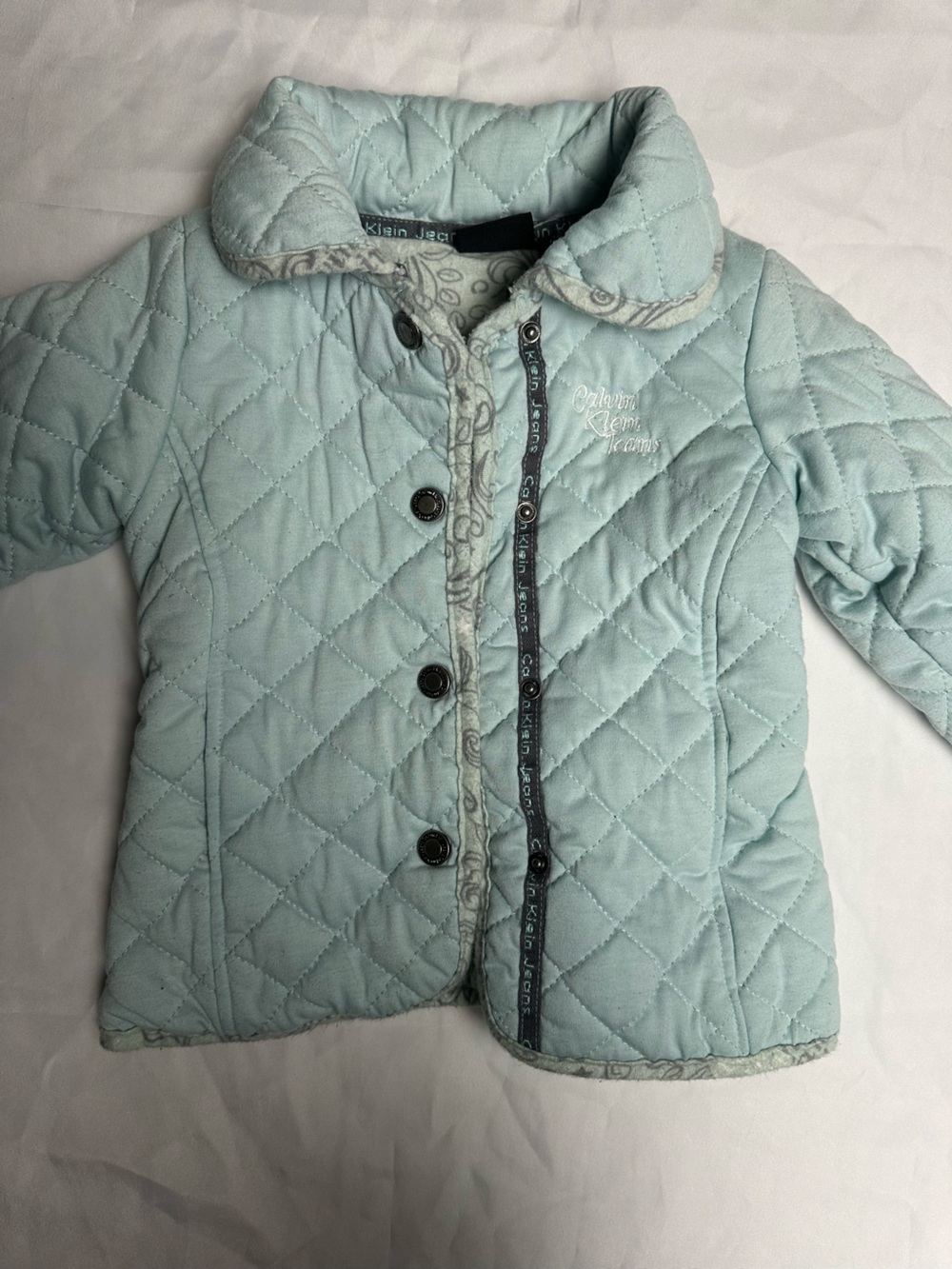 Calvin Klein Jeans Light Aqua Quilted Puffer Jacket